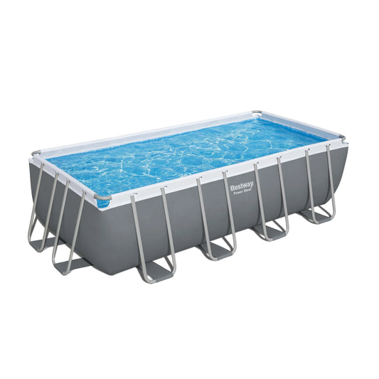 HKM-470931 Bestway 56670 Power Steel Rectangle Above Ground Swimming Pool 4.88m x 2.44m x 1.22m
