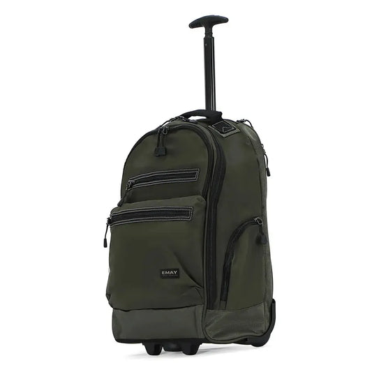 HKM-471379 Custom Polyester Carry-On Trolley Backpack with Wheels for Air Travel