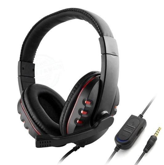 HKM-473555 Wired Gaming Headset with Adjustable Microphone and Soft PU Leather Earmuffs