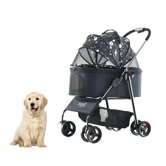 HKM-473875 Lightweight 4-Wheel Pet Stroller for Dogs and Cats - Outdoor Travel Companion