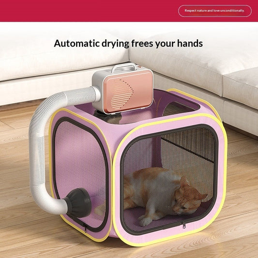 HKM-4781245 Cat Drying Cabinet with Quiet Hair Dryer - Purple & Blue Options Available