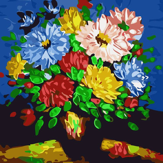 HKM-478739 Digital Oil Painting of Elegant Floral Arrangements in Canvas - Multi-Color Options Available
