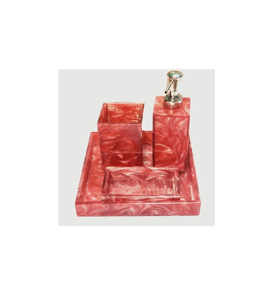 HKM-481683 Resin Bathroom Set with Toothpaste, Soap, and Lotion Dispensers - Custom Size Available