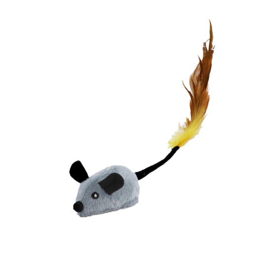 HKM-4822717 Rechargeable Plush Smart Mouse Cat Toy with Simulation Sounds for Boredom Relief