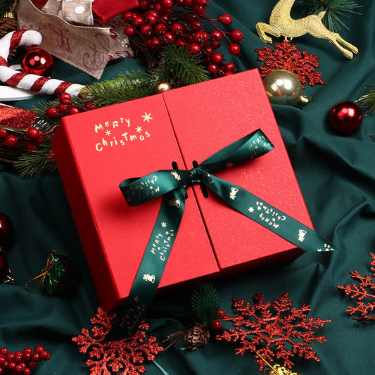 HKM-482387 Large Minimalist Double-Door Bow Gift Box for Christmas