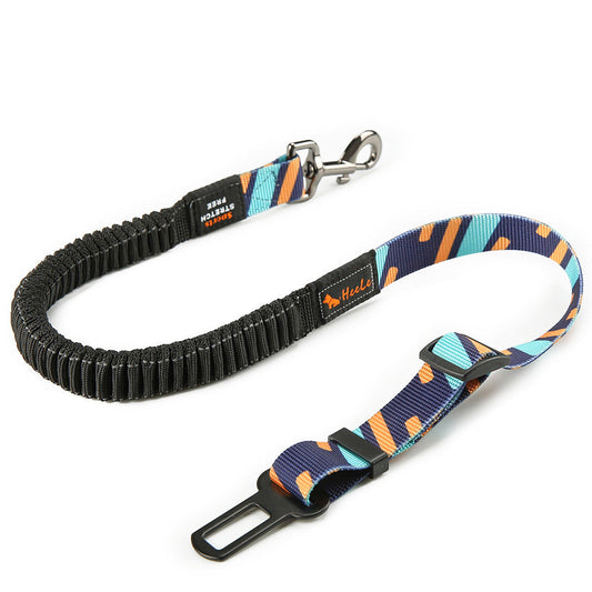 HKM-4827453 Pet Safety Seat Belt for Car - Adjustable Nylon Webbing with Reflective Strip - 76CM to 148CM Length Options