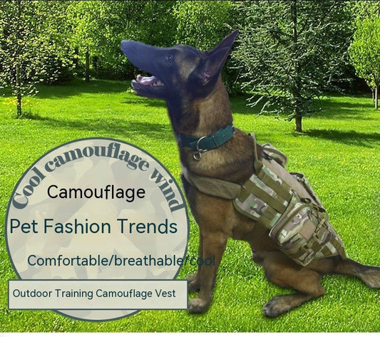 HKM-4833981 Tactical Vest for Medium to Large Dogs - Military Style Pet Clothing in Nylon
