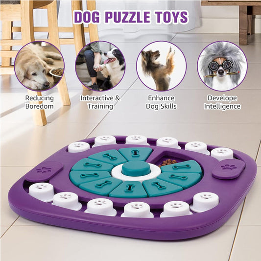 HKM-4850877 Interactive 24-Hole Treat Puzzle Toy for Dogs of All Sizes - Engaging Enrichment Activity for Mental and Physical Stimulation