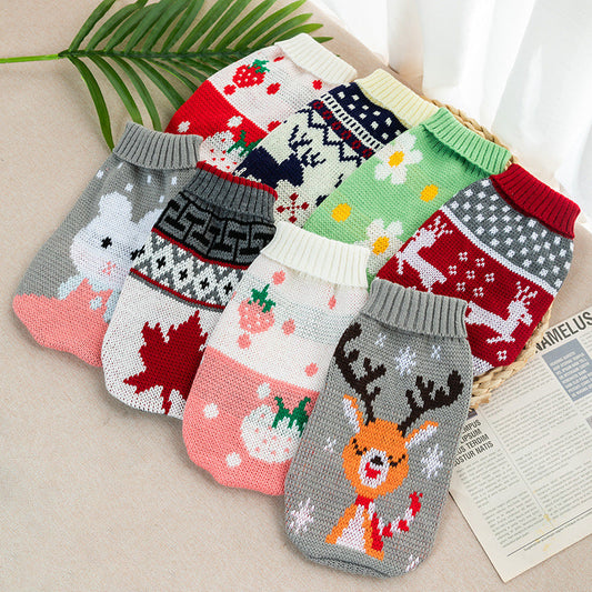 HKM-4864189 Knitted Sweaters for Cats and Dogs - Unisex Autumn and Winter Styles in Multiple Colors and Sizes