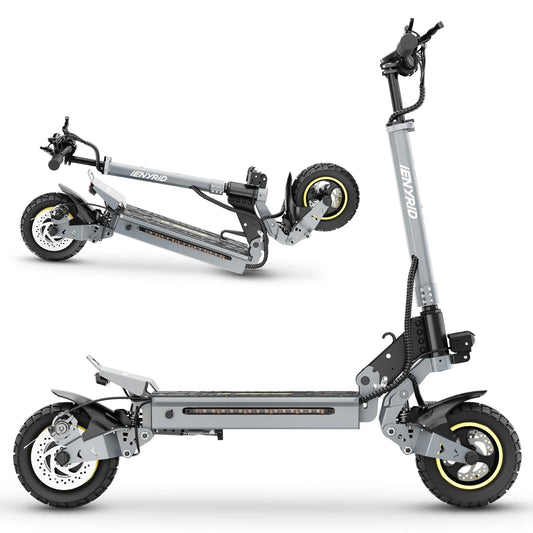 HKM-486739 Foldable 10-Inch Electric Scooter with 15Ah Battery, 45KM Range, Front and Rear Disc Brakes, for Adults and Kids