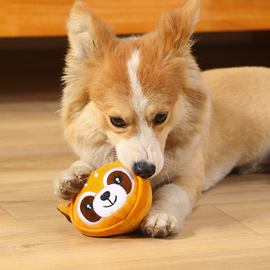 HKM-4898621 Comfortable Plush Teething Toys for Pets - Bite Resistant Animal Design in Various Colors