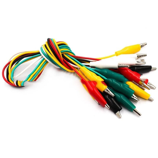 HKM-492691 Crocodile Clips Test Lines - 35mm & 45mm, Multiple Colors, PVC Casing, 10 Wires per Bundle