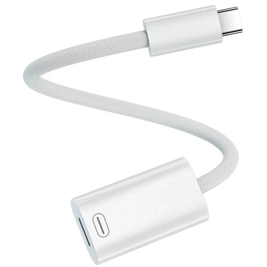 HKM-493523 iPhone 15 8Pin Female to USB C Male Earphone Adapter for Charging and Data Transmission