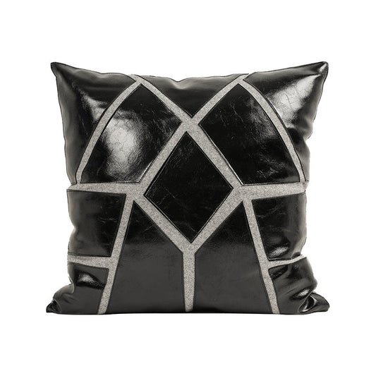 HKM-494163 Modern Black and White Striped Embroidery Pillowcase - 45x45cm
