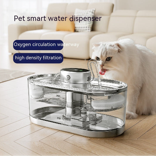HKM-4954813 Rechargeable Stainless Steel Pet Water Dispenser with Wireless Temperature Control for Dogs and Cats