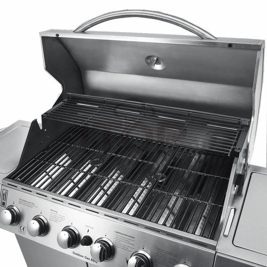HKM-498579 Heavy Duty Outdoor Charcoal BBQ Grill with Trolley for Commercial Use