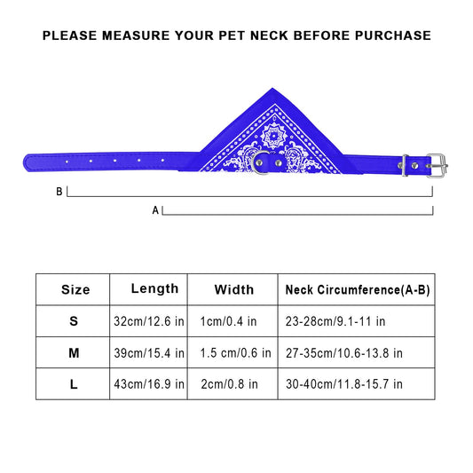 HKM-4989117 Adjustable Triangle Scarf Leather Pet Collar in Multiple Sizes and Colors