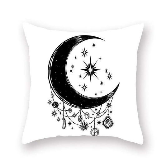 HKM-501203 Moon Crystal Printed Plush Pillowcase - New Chinese Style, 40x40cm & 45x45cm, Soft Decor Accessory