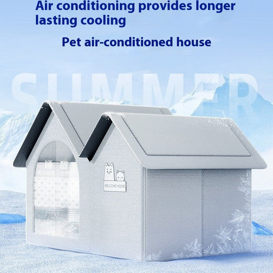 HKM-5030077 Cooling Cat House with Ice Mat for Summer Comfort - Medium & Large Size Available