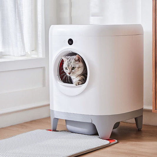 HKM-503507 Large Capacity 7L Automatic Cat Litter Box with Smart Self-Cleaning and Remote Control