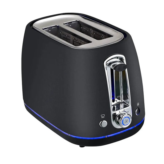 HKM-503571 Custom Logo 304 Stainless Steel Black Toaster with Clear Window