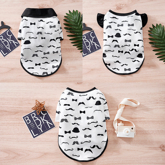 HKM-5040317 Casual White Polyester Pet Clothing for Small to XXL Dogs