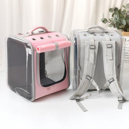 HKM-5053501 Portable PVC Cat Backpack with Laser Symphony Design - 35x30x40cm