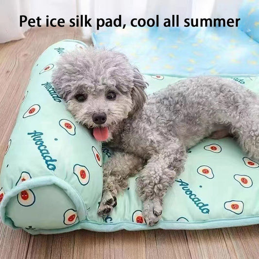 HKM-5054525 Cooling Summer Pet Pad for Dogs and Cats, Breathable and Washable Ice Silk Cotton Mat, Suitable for All Sizes