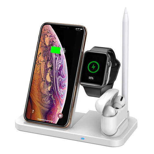HKM-509651 Three-in-One Portable Folding Wireless Charger with Type-C Interface – Black/White