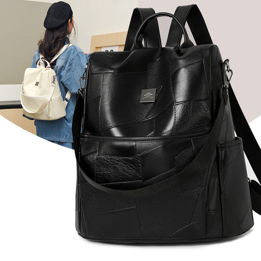 HKM-5097789 Trendy Soft-Textured Crossbody Backpack for Women - Versatile Everyday Use in Black, White, and Brown