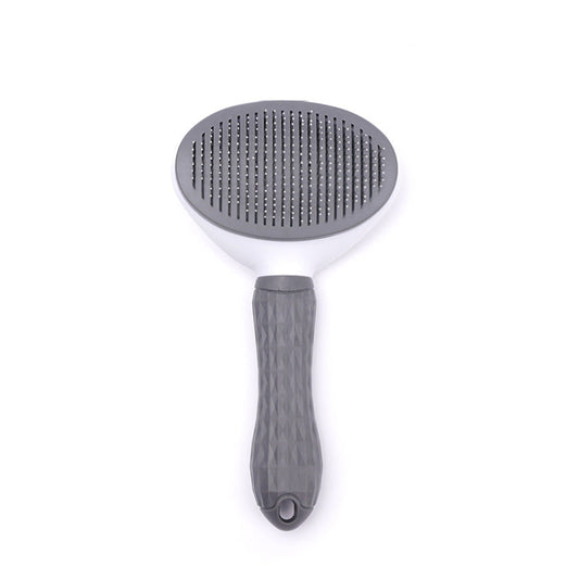 HKM-5124157 Pet Grooming Device for Cats and Dogs - Comfortable Detachable Bristle Comb for Long Hair Care and Massage
