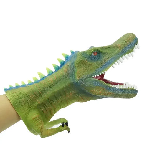 HKM-512531 Vinyl Dinosaur Hand Puppet for Interactive Role Play, Assorted Colors