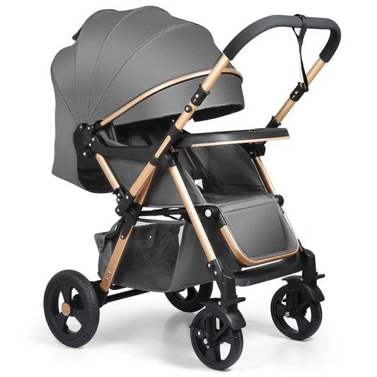 HKM-515219 Luxury Reversible Handle Lightweight Baby Stroller with Iron Frame for Travel