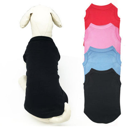 HKM-515923 Autumn Cotton Casual T-Shirt for Dogs - Comfortable Pet Vest Available in Various Sizes