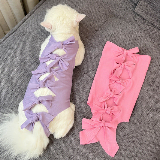 HKM-5172413 Lace-Up Post-Operation Cat Sterilization Clothing - Available in Various Colors and Sizes