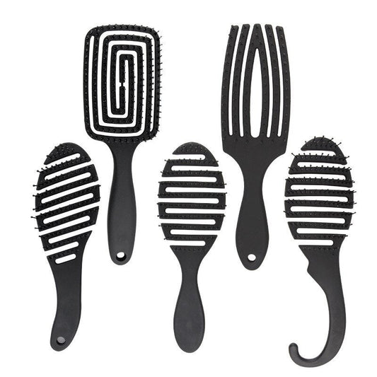 HKM-517907 Curved Black Comb with Eight Claws for Versatile Styling