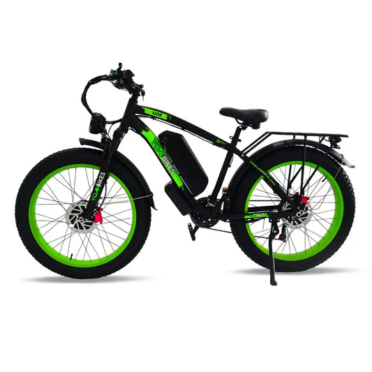 HKM-518803 2000W Dual Motor Electric Fat Tire Bike with 21 Speed, Hydraulic Brakes, and LCD Display