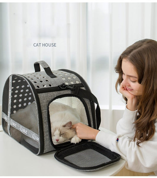HKM-5190333 One Shoulder Portable Cat Travel Bag with Waterproof Oxford Cloth