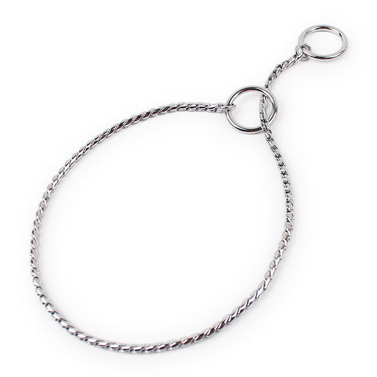 HKM-5220669 Twisted Chain Stainless Steel Pet Choker in Silver