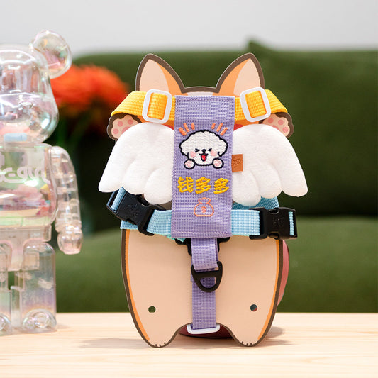 HKM-5222717 Pet Angel Wings Embroidered Chest Strap for Dogs - Various Colors & Sizes Available