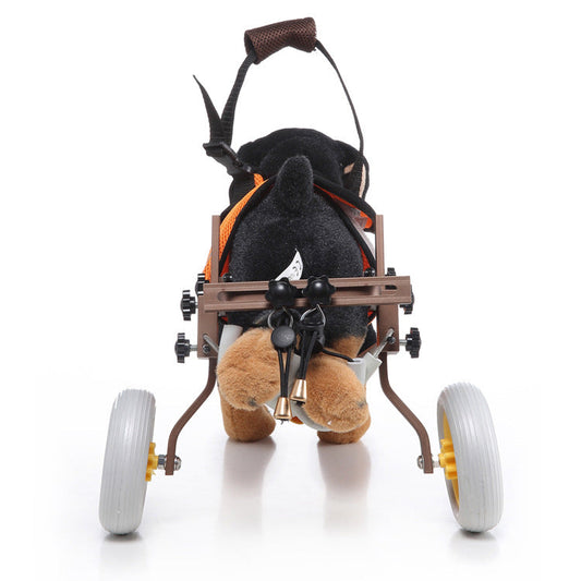 HKM-5268413 Adjustable Pet Wheelchair for Dogs, Suitable for Pets 4-9KG, Gray and Brown Options