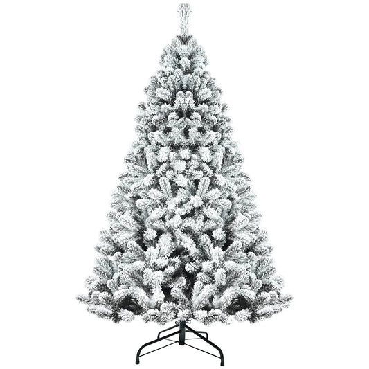 HKM-526995 Eco-Friendly PVC Flocked Artificial Christmas Tree 9ft (180cm) Fireproof Hinged Design for Festive Decorations