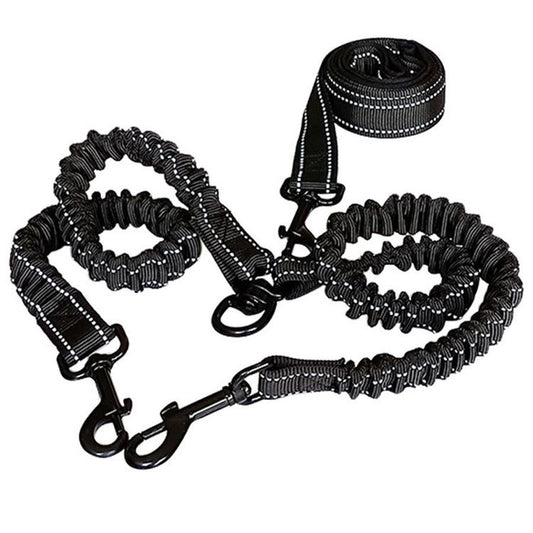 HKM-527251 Hyena Polyester Dog Leash with Zinc Alloy Hardware - 50cm Double Head Pull, 100cm Traction Rope