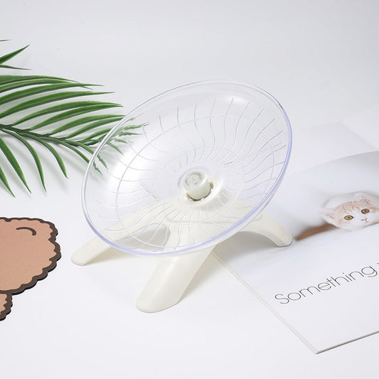 HKM-5276861 Hamster Frisbee Running Wheel - Mute Flying Disc for Small Pets, 18x12cm, Plastic and Steel, Easy to Clean
