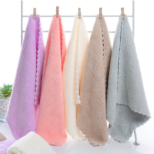 HKM-529107 Coral Fleece Face Towels for Kids - Soft and Absorbent, Available in Multiple Colors