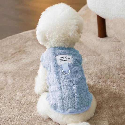 HKM-5352509 Cozy Two-Legged Down Jacket for Small to Medium Dogs and Cats with Heart Patterns
