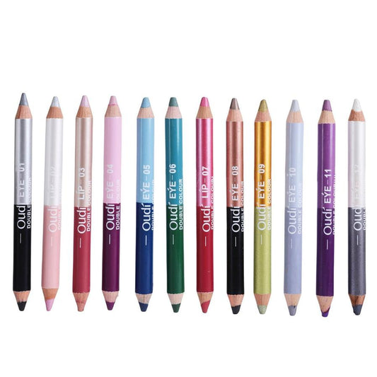HKM-540115 12 Colors Waterproof Double-Headed Liquid Eyeliner Set - Smudge-Proof, Long-Lasting Formula