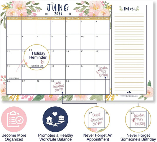 HKM-540179 Custom Floral Desk Calendar and Planner 2025 - Large Size Desk Pad with FSC Certification