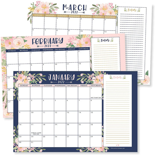 HKM-540179 Custom Floral Desk Calendar and Planner 2025 - Large Size Desk Pad with FSC Certification