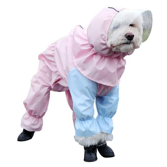 HKM-5437117 Waterproof Four-Legged Dog Raincoat Casual Style in Multiple Colors and Sizes